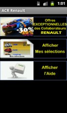 Menu de ACR Renault Android