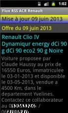 Flux RSS ACR Renault Android